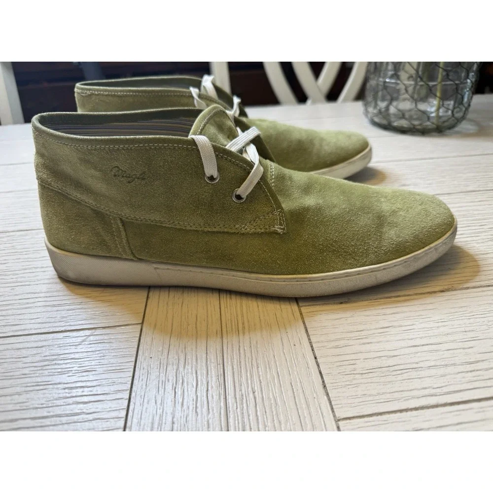 Bruno Magli Men Chukka Desert Green Suede‎ Ankle Lace Up Boots Leather Sz 10
